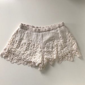 Love Culture white netted shorts